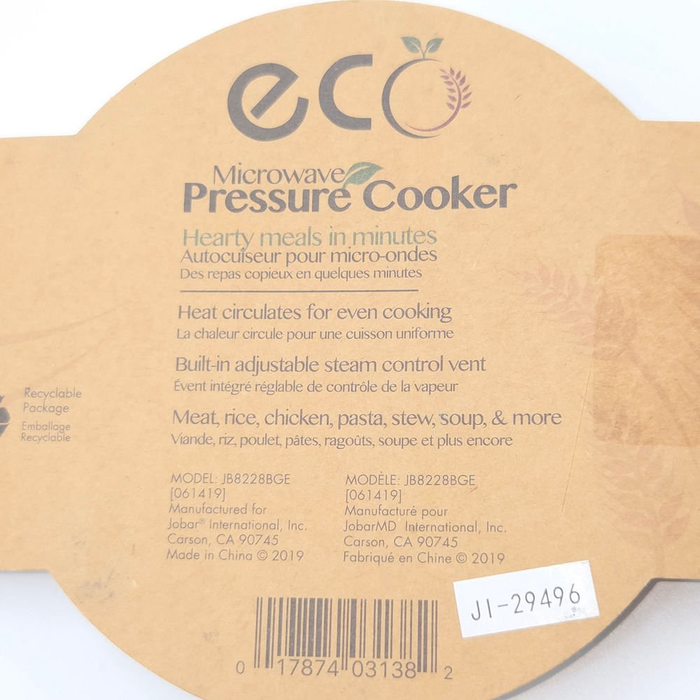 Eco Friendly Microwave Pressure Cooker 2.5Qt Wheat Straw Beige Fast Cookware NEW - Picture 2 of 11